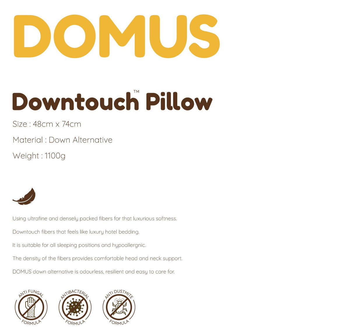 Domus Down Touch Pillow Ekohome