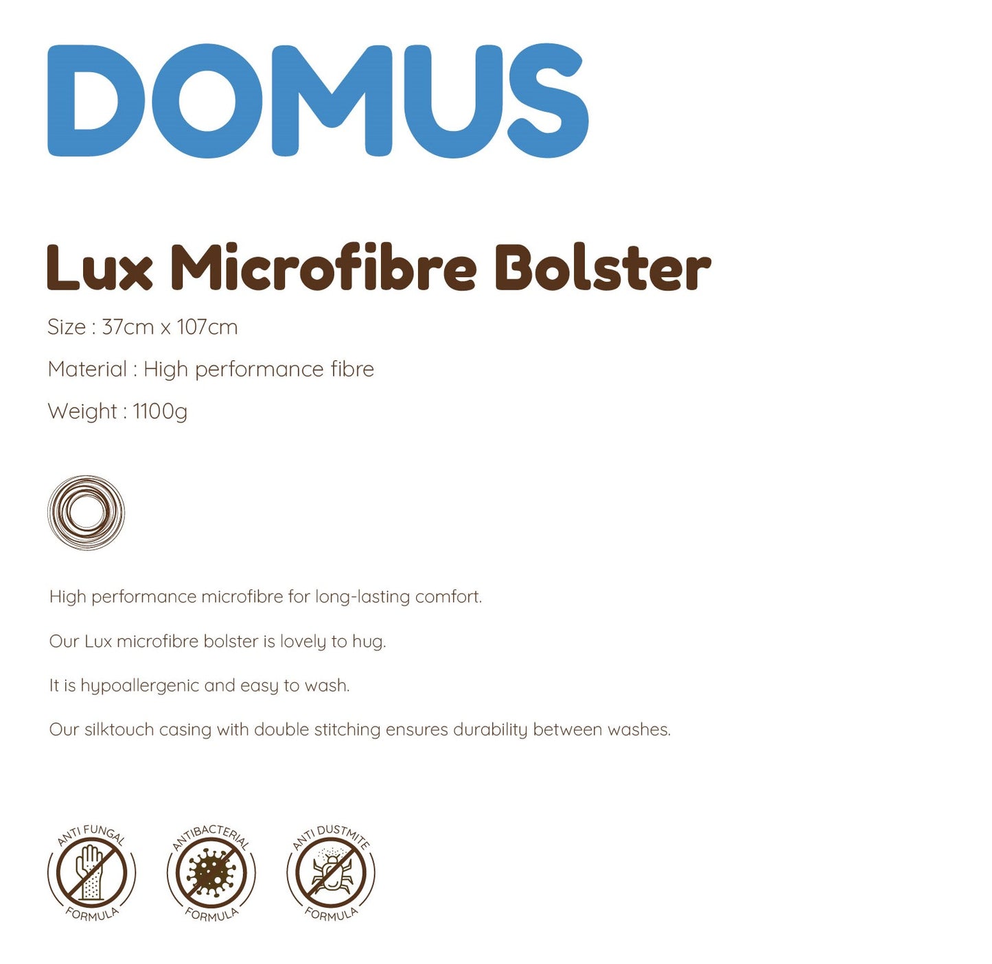Domus Luxury Micro Fiber Bolster